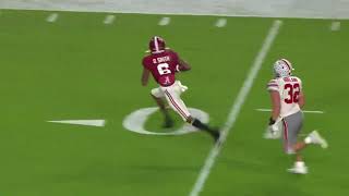 DeVonta Smith Records 12 Catches For 215 Yards & 3TDs in the 2021 National Championship Game (Video)