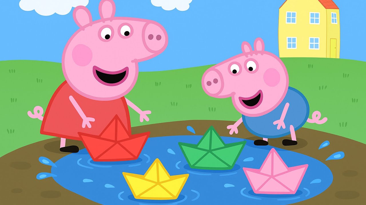 Peppa Pig Joins The Paper Boat Race! 🚤🐷 | Peppa Pig Funny Animation