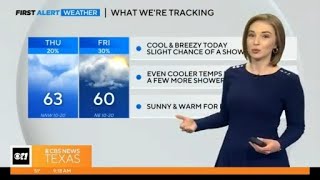 Cool and breezy today with slight chances of a shower