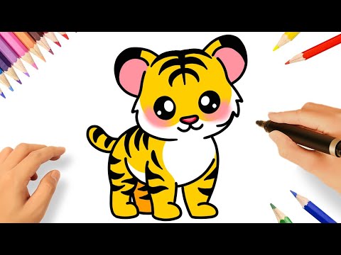 COMO DESENHAR UM TIGRE FOFO PASSO A PASSO🐯