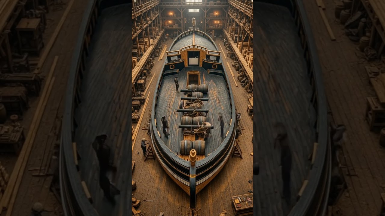 ⚓ Inside an American 1700s Shipyard – Real Ship Construction in 40 sec