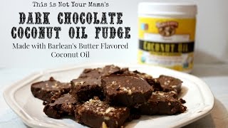 Here is my latest creation. dark chocolate coconut oil fudge with
barlean's butter flavored oil. sent me a sample of their new organic
coco...