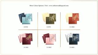 D-10003, Blue Color, Shimmery Finish Paper, Ribbon Layered Cards, Designer Multifaith Invitations.