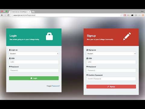 Create a Signup Login Page with bootstrap and jQuery