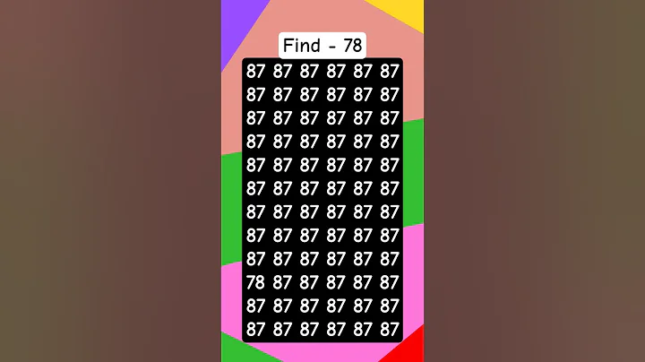 Find The Number - 78| Find Odd Number|Eye Test|#shorts #vairalvideo #trending #jillur #find #numbers
