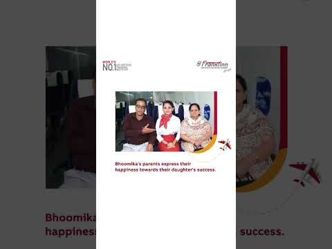 Bhoomika Ghai | Parents Review | Frankfinn | Placement - Air India Express as Cabin Crew - video from Frankfinn