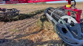 TWINSTAR Rake FLIPPING Sorghum windrows
