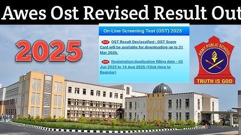 Awes Ost Revised Result |APS |Army Public SchoolAwes Score Card 2025 |Ost Result 2025 