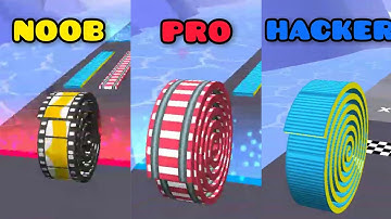 Noob vs Pro vs Hacker - Spiral Run 3D level 21-25 Part 8