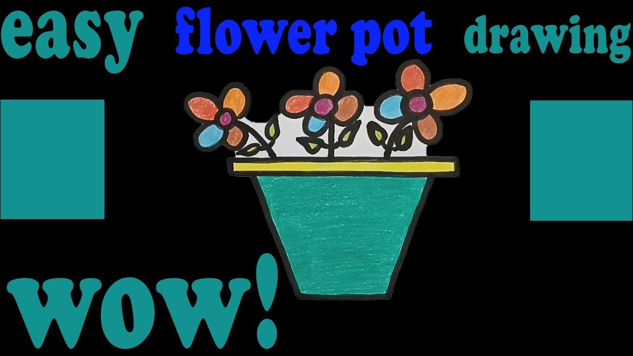 How to draw a flower pot / Drawing easy step by step YouTube