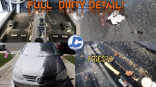 DIRTY Car Detailing | Deep Cleaning a Volkswagen Rabbit and Complete Transformation!!