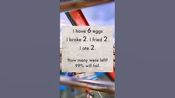 I have 6 eggs I broke 2. I fried 2. I ate 2. How many were left? 99% will fail!