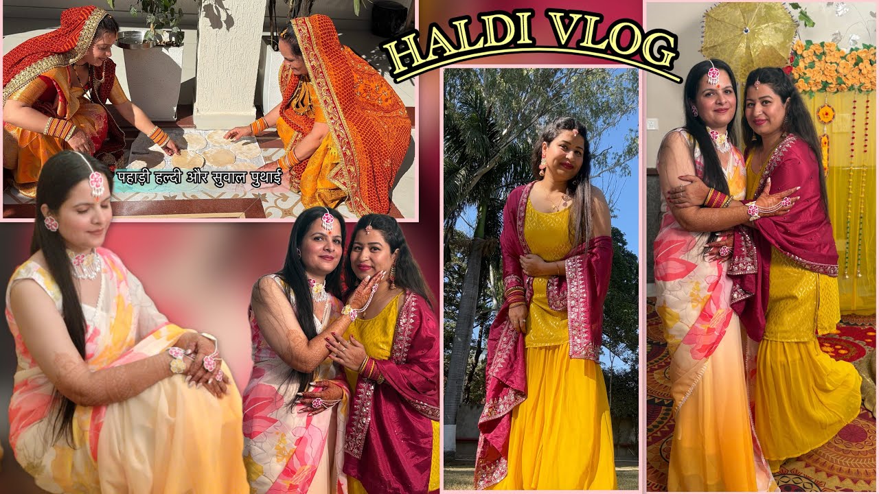 हल्दी का दिन/पहाड़ियो के संग 🫶✨|| दोस्तों की मस्ती 😍|| दोस्त की शादी का हलवा भी खा लिया 😁✨