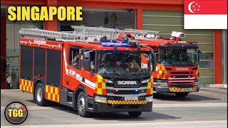*FIRE CALL!* [Singapore] Fire Trucks & Ambulances Responding From Sengkang Fire Station