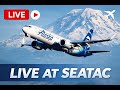 Live Plane Spotting at Seattle-Tacoma International Airport (SEA) | Clear ATC and Mt. Rainier Views