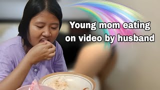 Young Mother When Its Raining Outside, So Delicious And Tasty