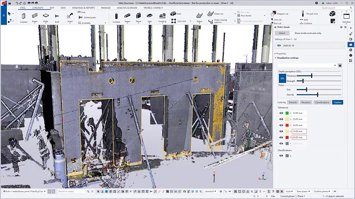 Enhanced point cloud visualization including clash checking (precast) - Tekla Structures 2020