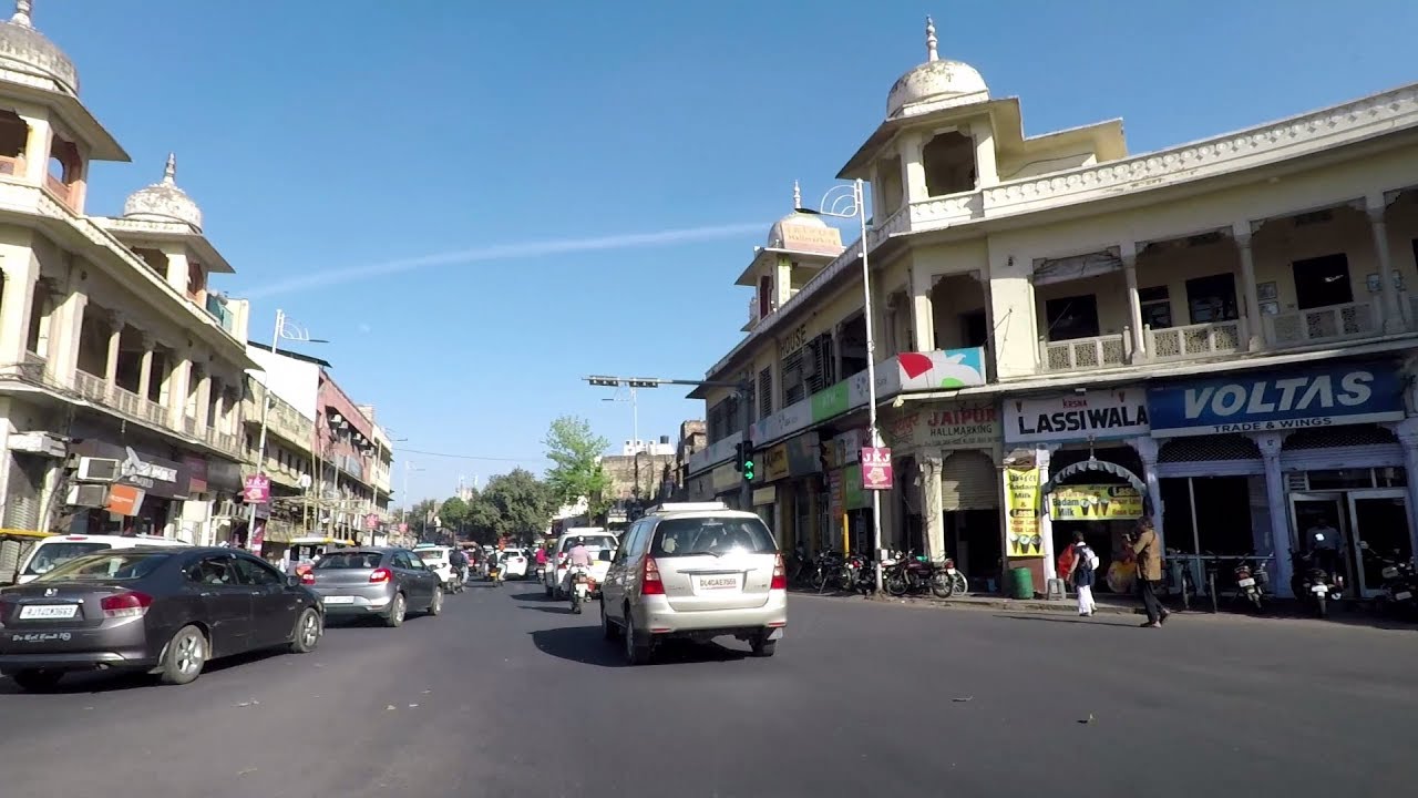 Driving in Jaipur (MI Road) - Rajasthan, India - YouTube