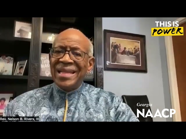 Rev. Nelson Rivers delivers power charge to open the 80th State Convention of the Georgia NAACP.