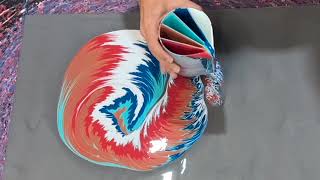 Elemental - A Split Cup Straight Pour w/ Turquoise and Copper, Fluid Art / Acrylic Pouring Tutorial screenshot 2