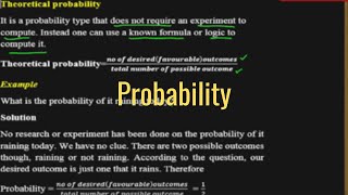 KCSE TOPICAL REVISION- MATHS: Probability Introduction