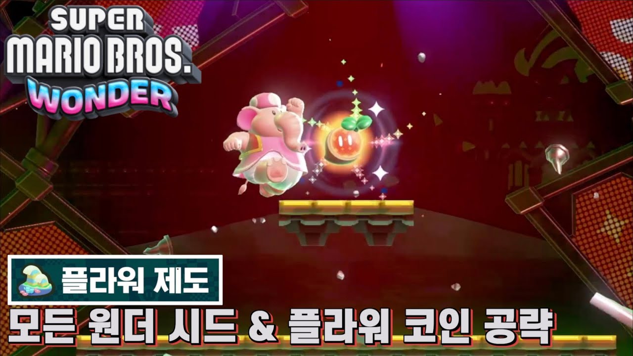 [슈퍼 마리오브라더스 원더] 플라워 제도 모든 원더시드 & 플라워 코인 공략