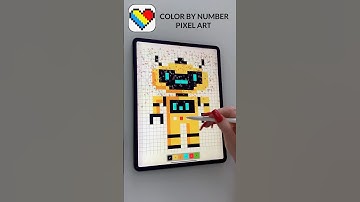 Coloring Book Pixel Art Color By Number ROBOTS #pixel #coloringbook #pixelbynumber #newvideo