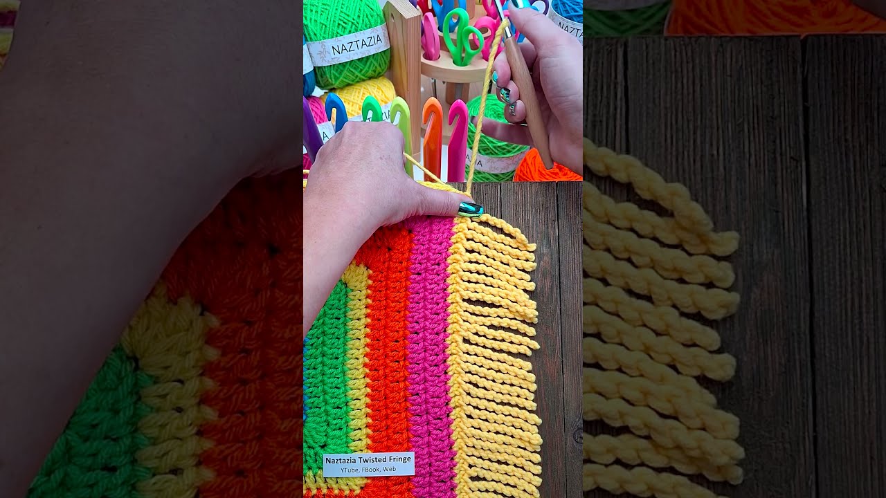Crochet Knitting Twisted Fringe #shorts - YouTube