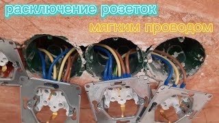 Расключение розеток мягким проводом. А это законно?🤔 #electrician #электрика #ремонт #строительство