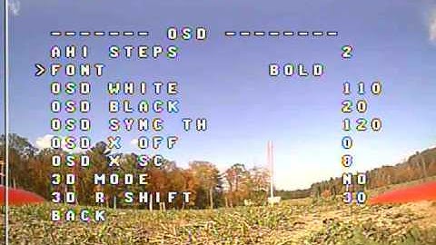 BrainFPV RE1 Betaflight OSD Menu