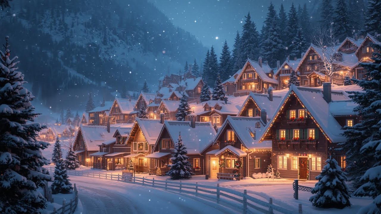 Glowing Christmas Lights at the Mountain Village | Cozy Holiday ...