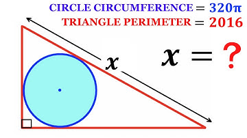 Calculate side length X of the right triangle | Circumference and Perimeter are known | #math #maths