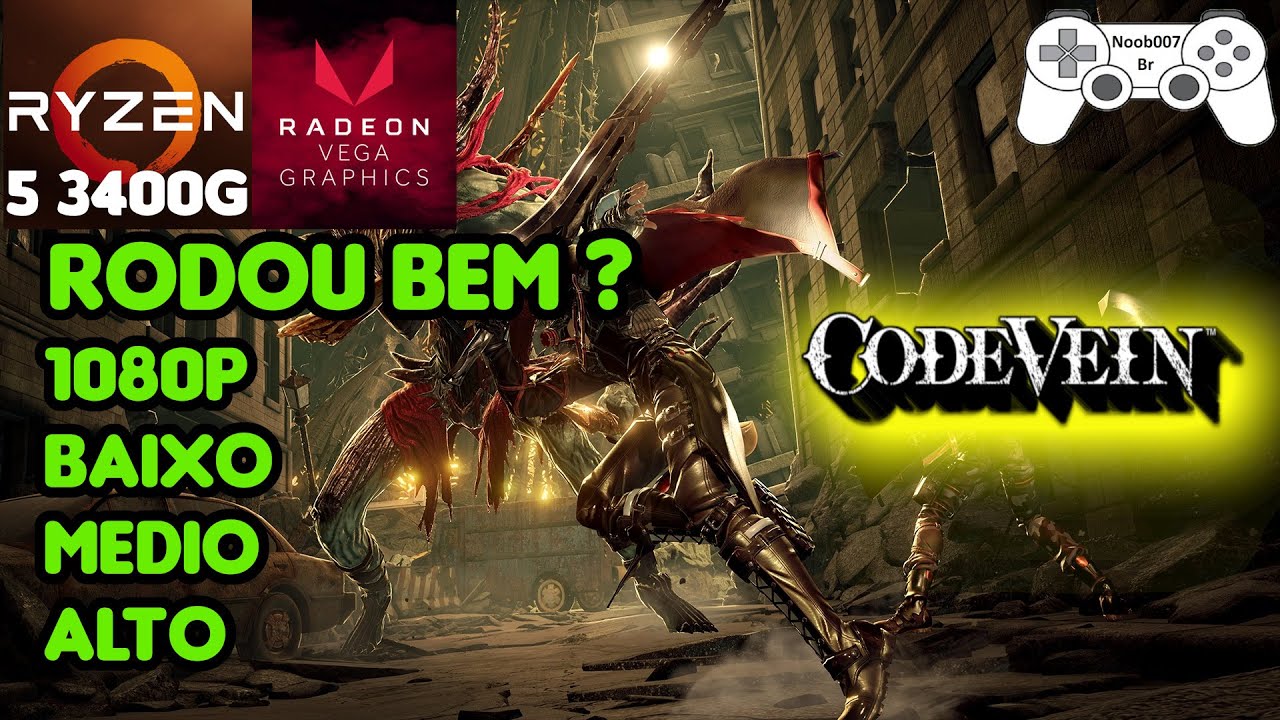 RYZEN 5 3400G | BENCHMARK | CODE VEIN | SEM PLACA | VEGA 11 | 16GB RAM