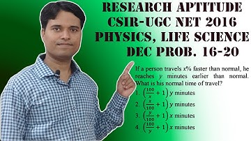 UGC-CSIR NET Dec 2016 |General Aptitude prob 16-20 | Physics, Life Science @ 4/4