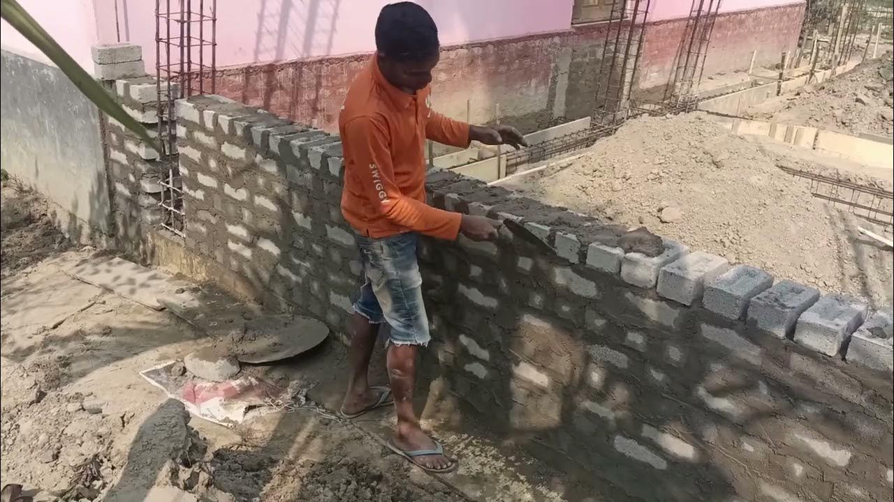 9 inch brick wall work 🧱 construction YouTube