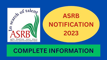 ASRB NET/SMS/STO 2023 Official Update | ICAR Vacancy 2023