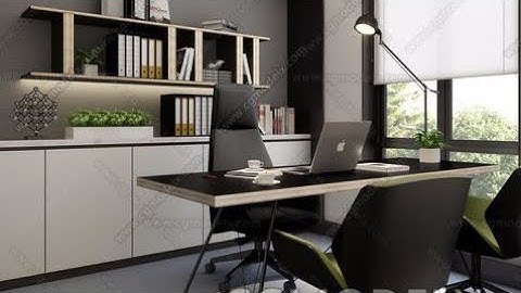 3ds Max Office interior design Tutorial Vray Rendar Photoshop Tutorial video..