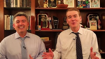 Senators Michael Bennet & Cory Gardner Try Curling in Honor of Coloradan Olympic Athletes