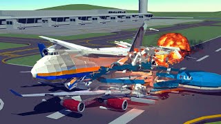 НЕУСПЕЛ ВЗЛЕТЕТЬ - РЕАЛИСТИЧНЫЕ АВИАКАТОСТРОФЫ ! Столкновения в воздухе самолетов - an124 | Besiege