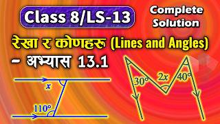 Lines and Angles (Exercise 13.1) || Class 8 Maths Lesson 13 ||