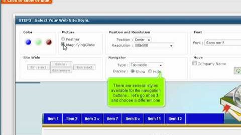 Changing your website style in RVSiteBuilder