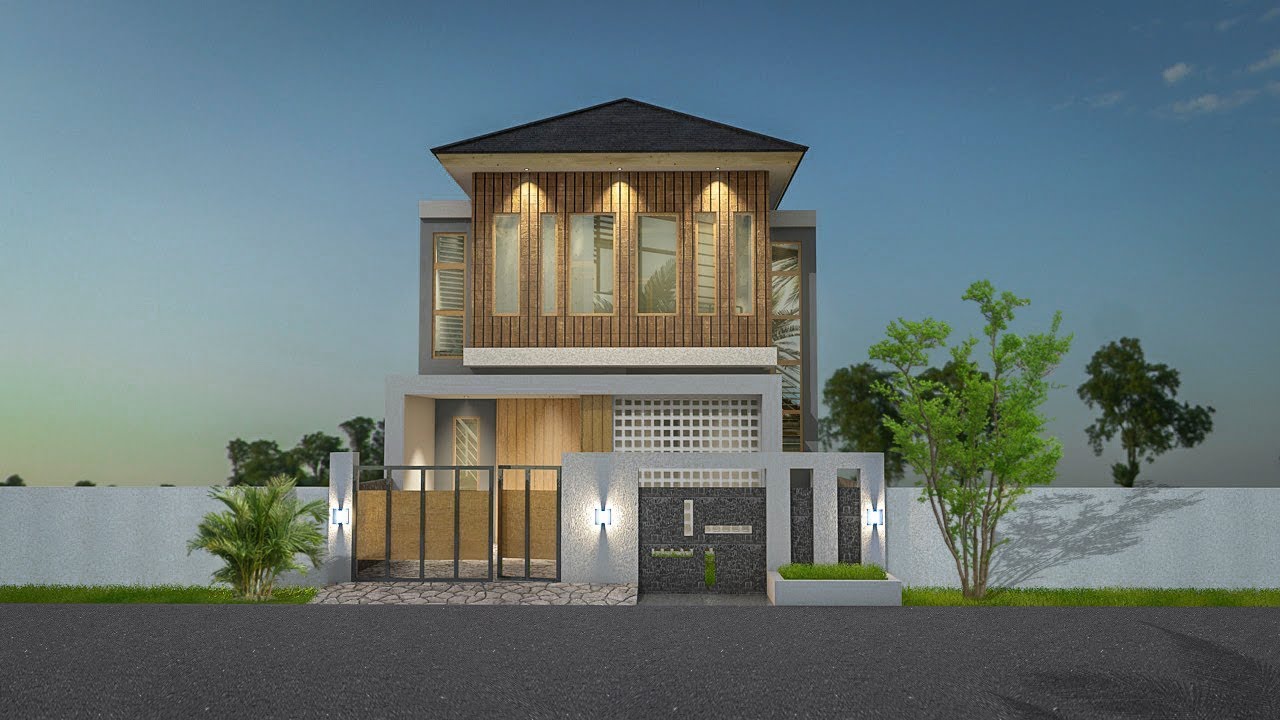 Modern minimalist 2 storey tropical house design