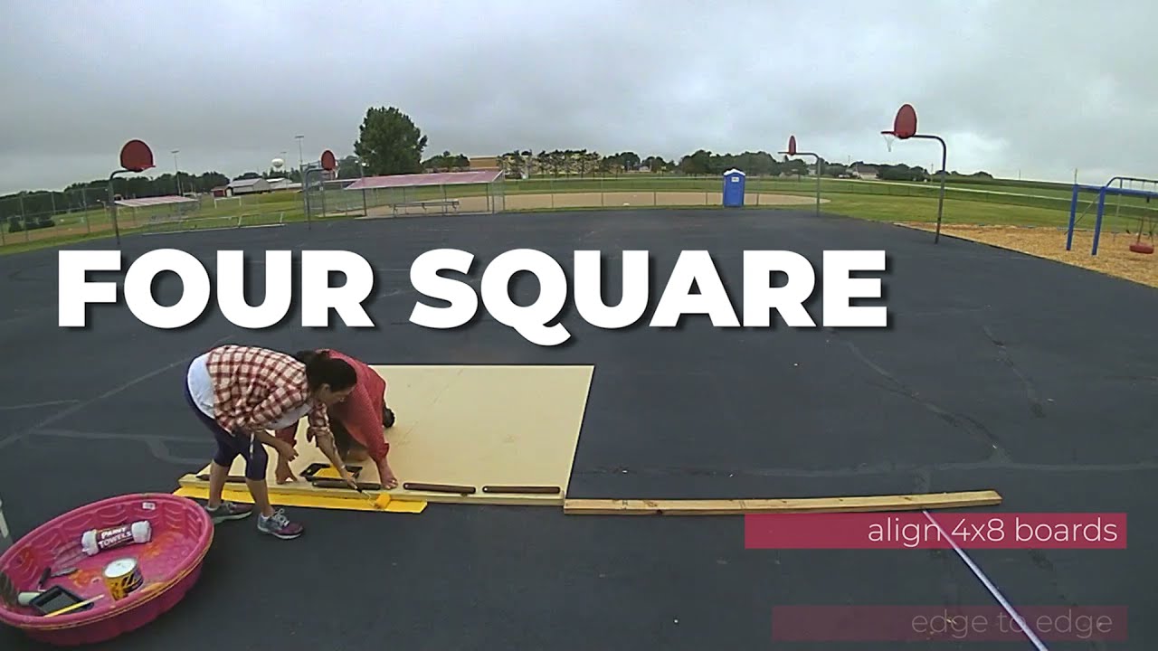 How to paint and lay out a four square court • Peaceful Playgrounds