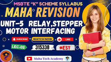 Unit-05 | Relay ,Stepper Motor Interfacing With Arduino #315338| MSBTE Diploma.5th Sem|#impquestion