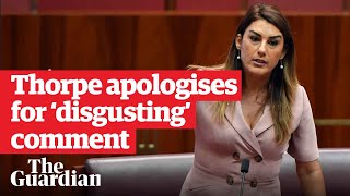 Greens senator Lidia Thorpe apologises to Liberal Hollie Hughes after 'disgusting' comment