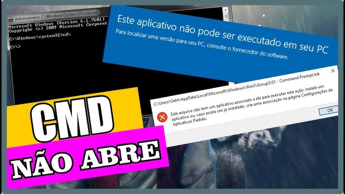 Como resolver erro 'Este aplicativo não pode ser executado em seu PC