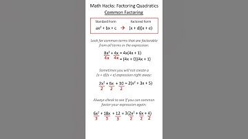 Math Hacks: How to Common Factor (Old Audio)
