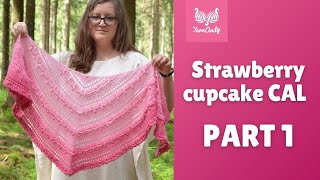 Free crochet shawl pattern - Strawberry Cupcake CAL Part 1 [CC]