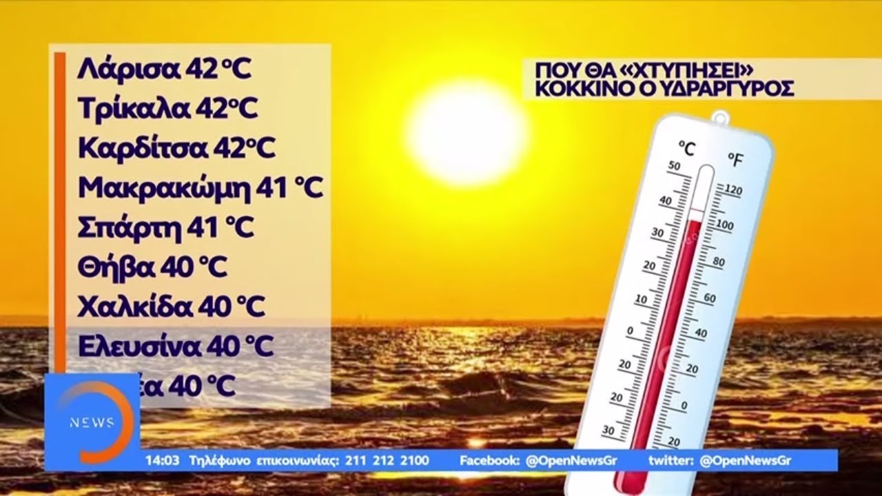 Χώρα εν καμίνω: Που θα «χτυπήσει» κόκκινο ο υδράργυρος - Μεσημεριανό Δελτίο 3/8/2019 | OPEN TV openload