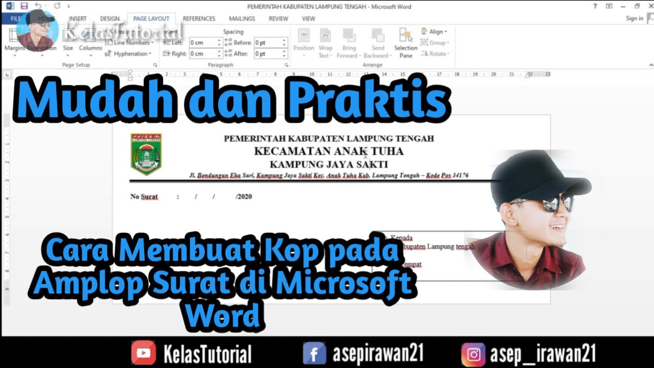 Cara Membuat Kop pada Amplop Surat di Microsoft Word | KelasTutorial
